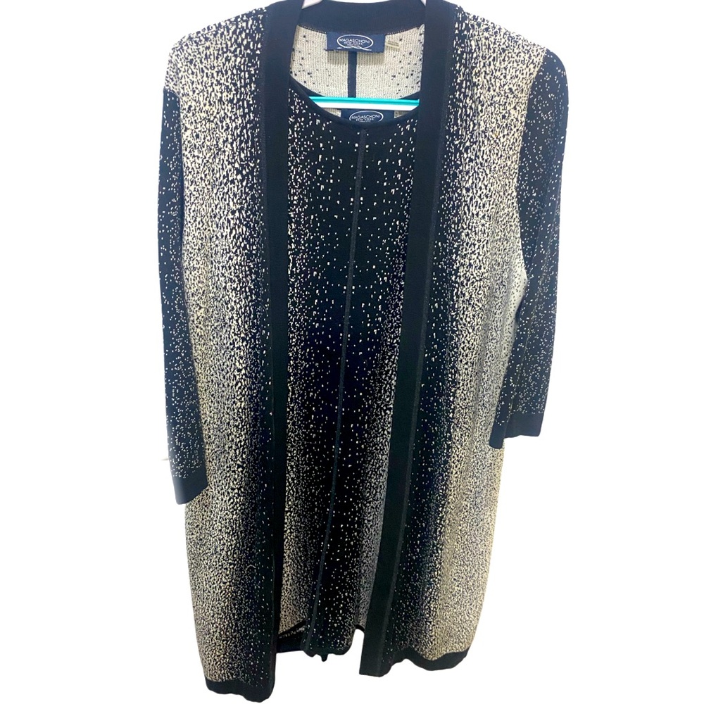 Magashoni 2 piece Ombré Sweater Dress and Duster Set Size L 12/14